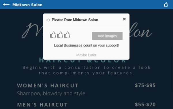 Salon Review Prompt Menu